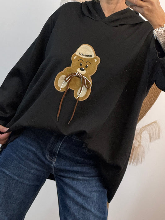 Pull oversize  nounours noir