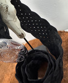 Ceinture bohème noire  boucle argentée