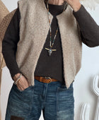 Veste sans manches beige
