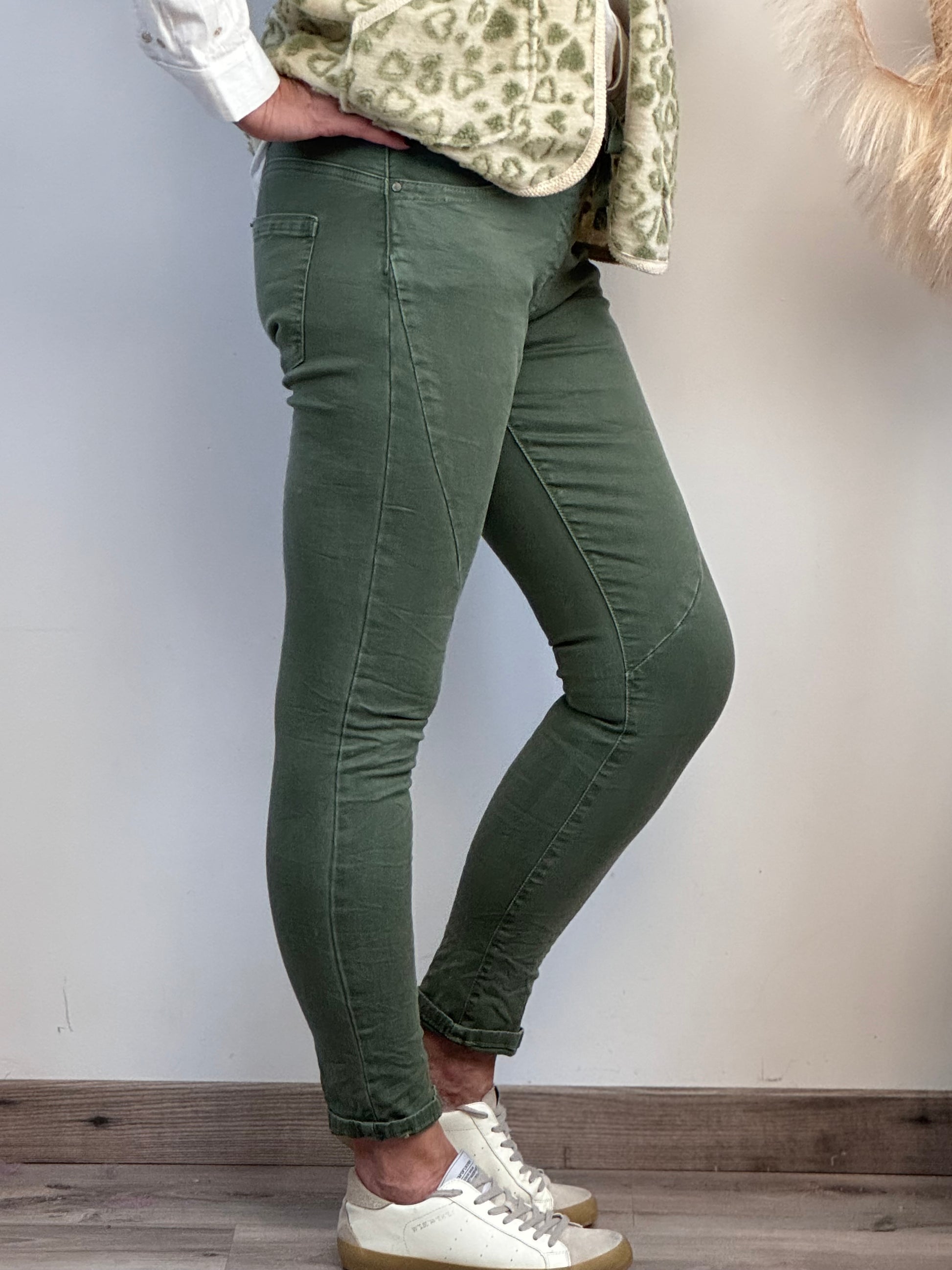 Pantalon jeans skinny kaki