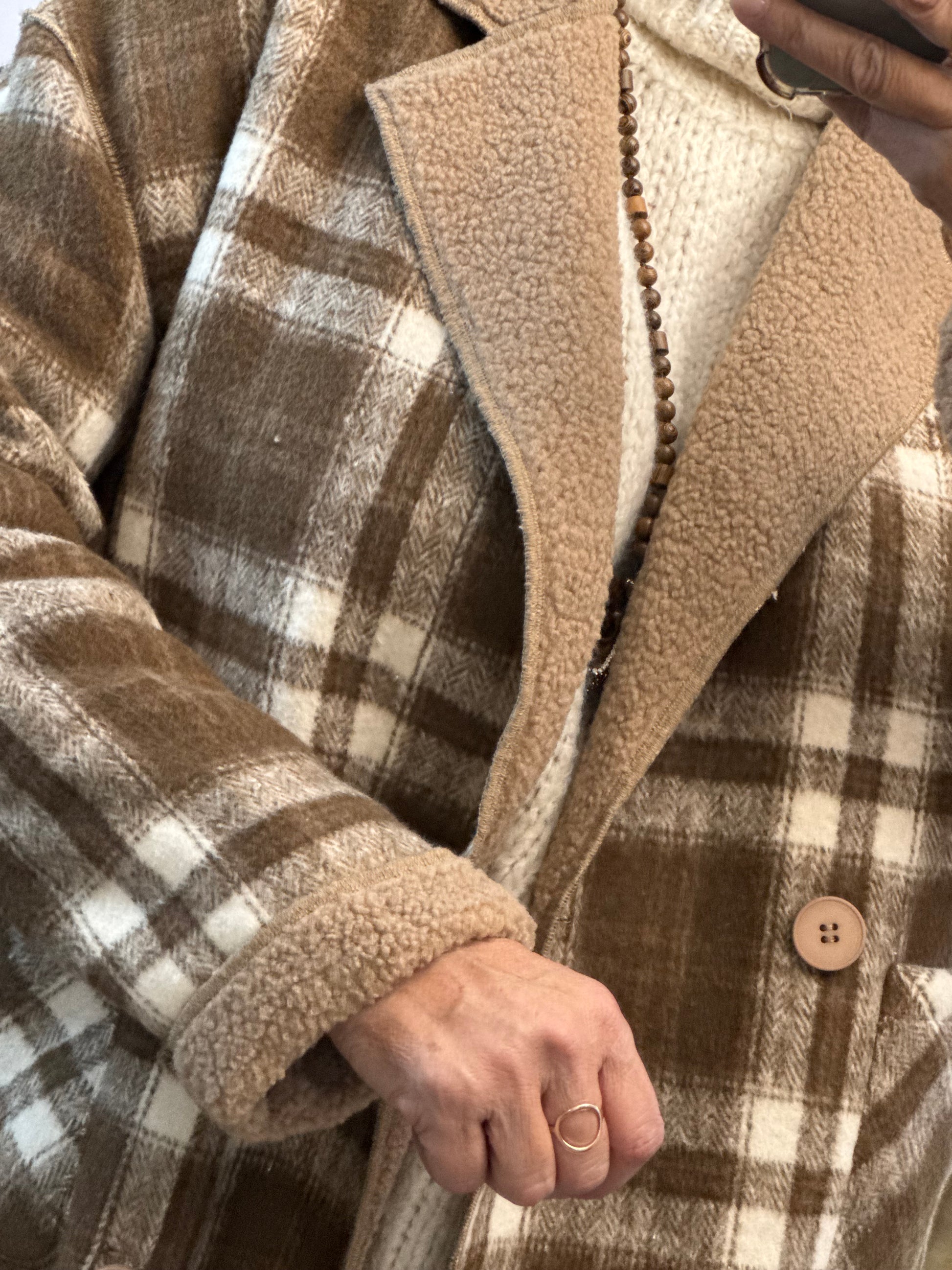 Manteau réversible beige
