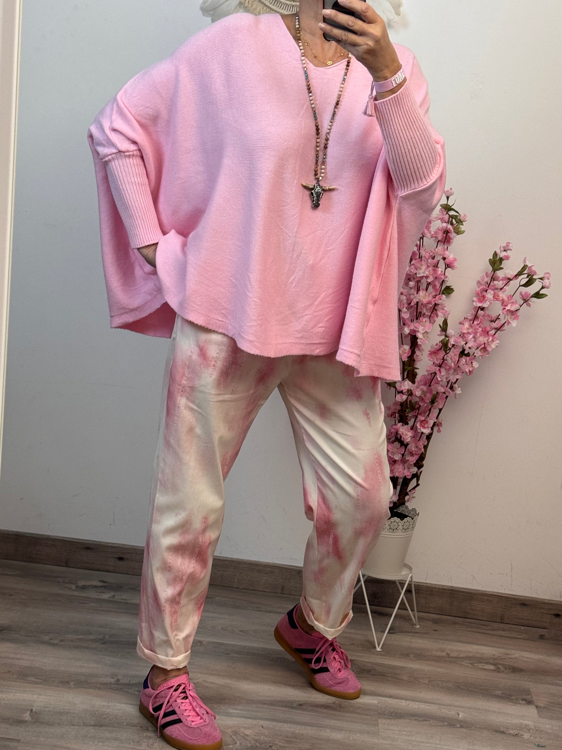 Pull oversize copine rose TU 40/54