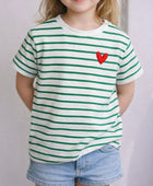 Teeshirt rayures vertes enfants ❤️