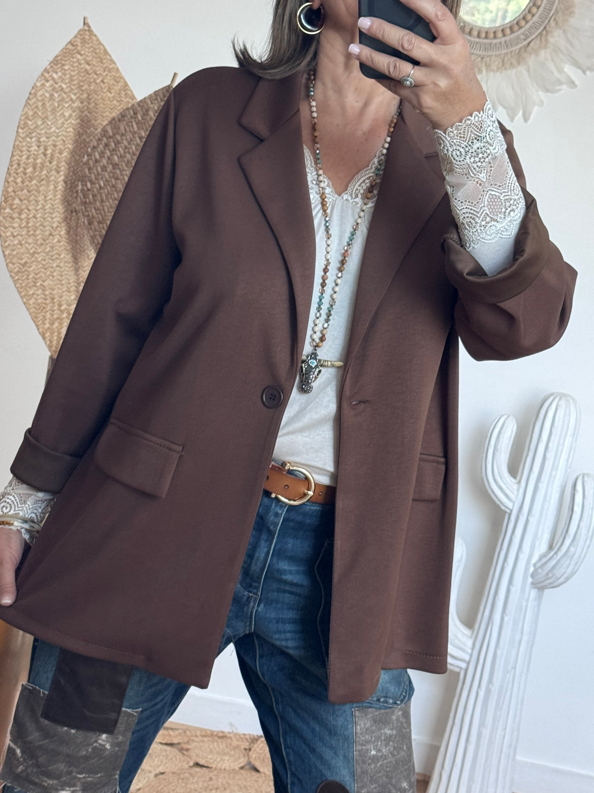 Veste blazer casuel marron TU 40/48