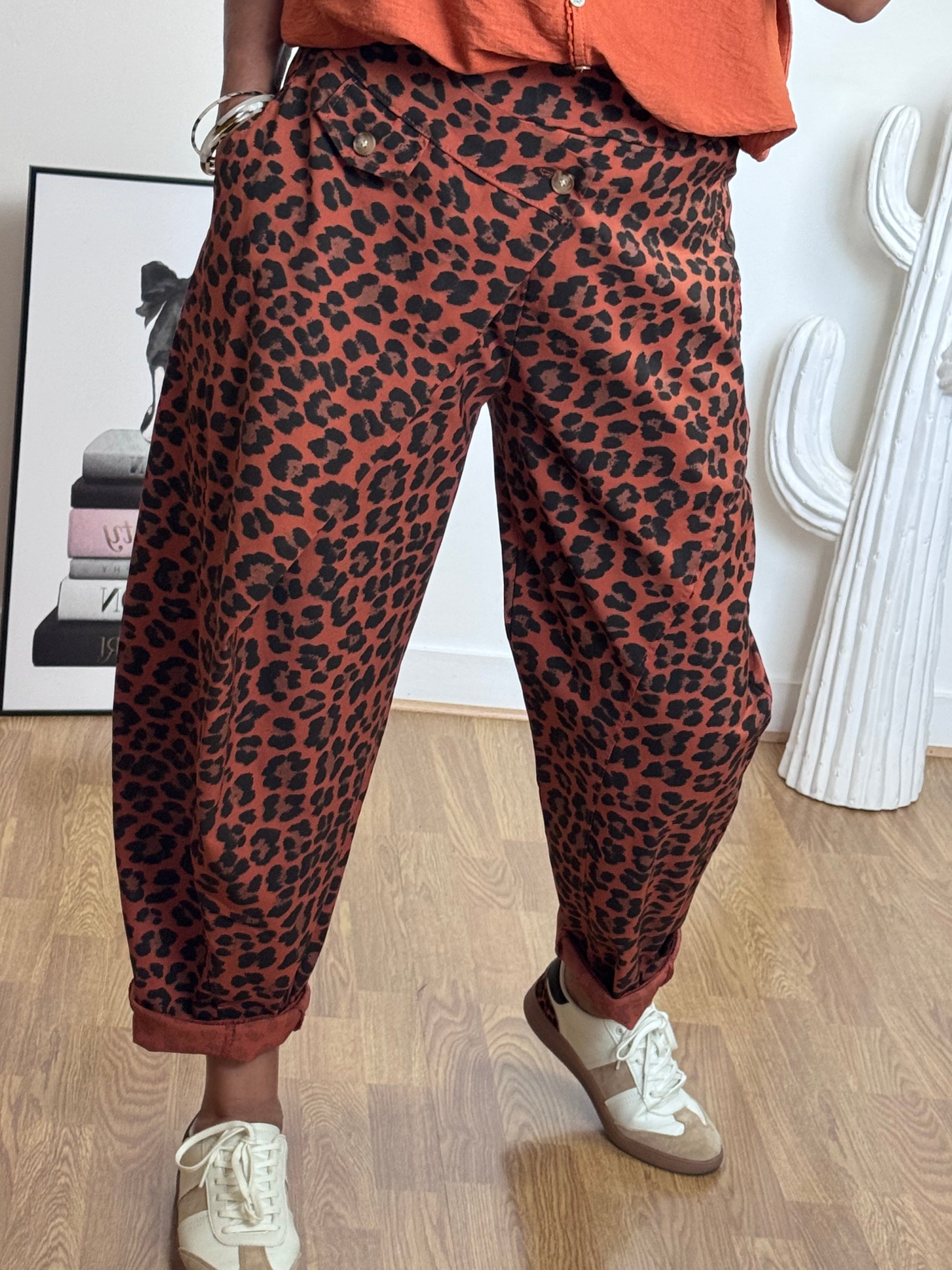 Pantalon confort Léo terracotta TU 38/46