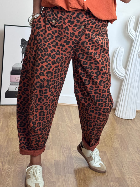 Pantalon confort Léo terracotta TU 38/46