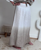 Pantalon palazzo Lin blanc et beige