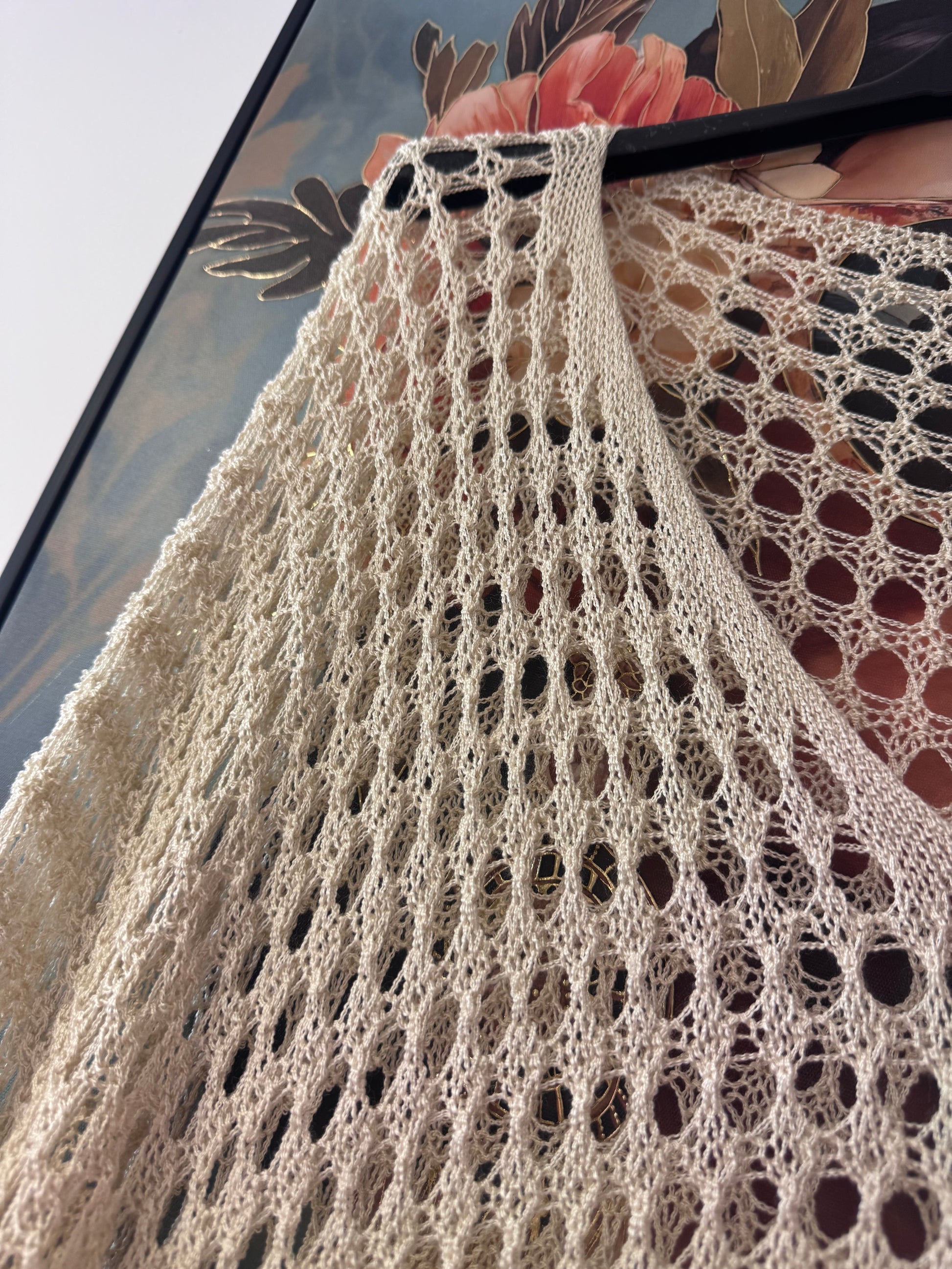 Pull crochet beige