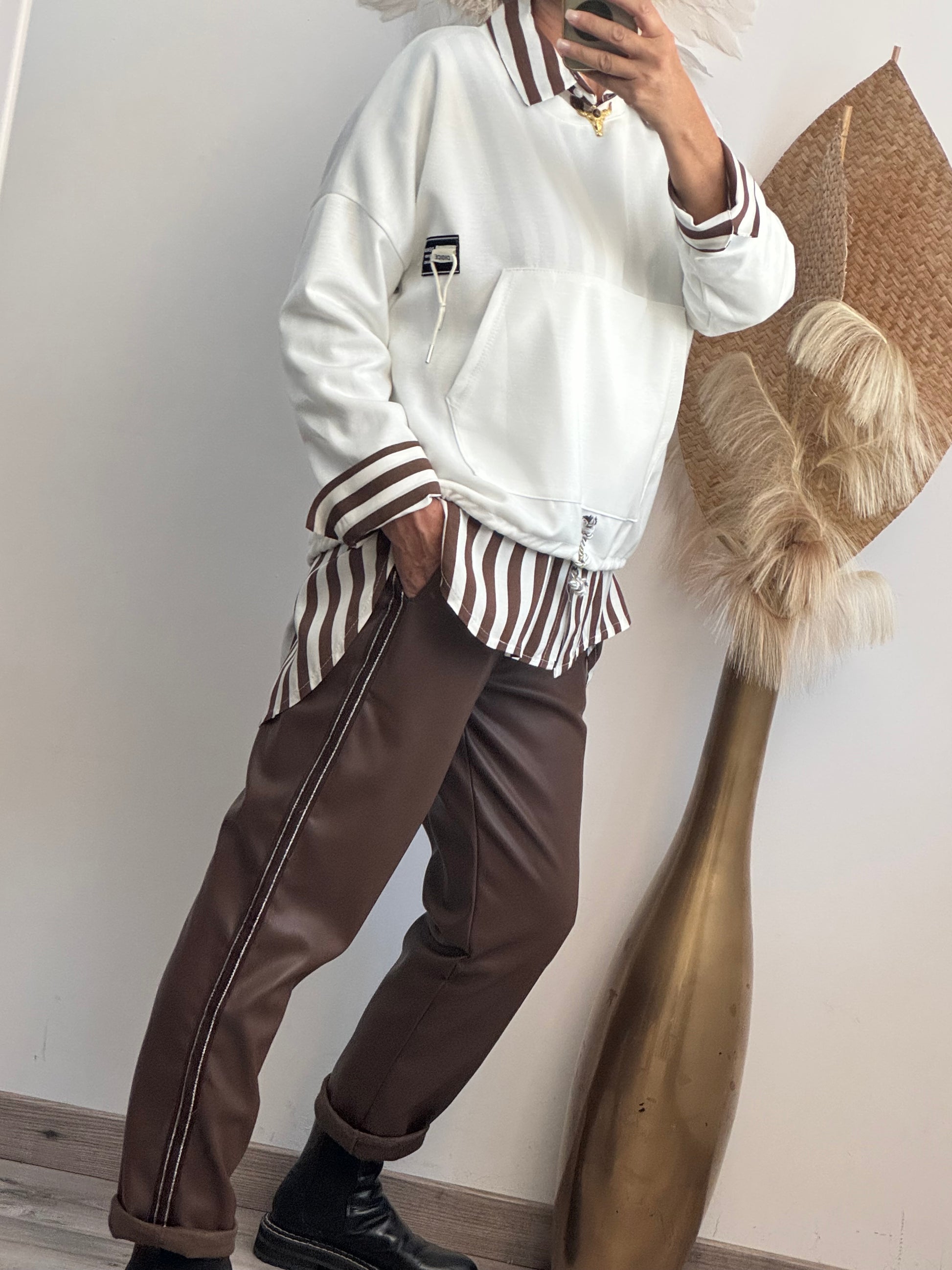 Sweat-shirt blanc Mael