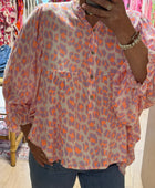 Blouse Léo Lila et corail