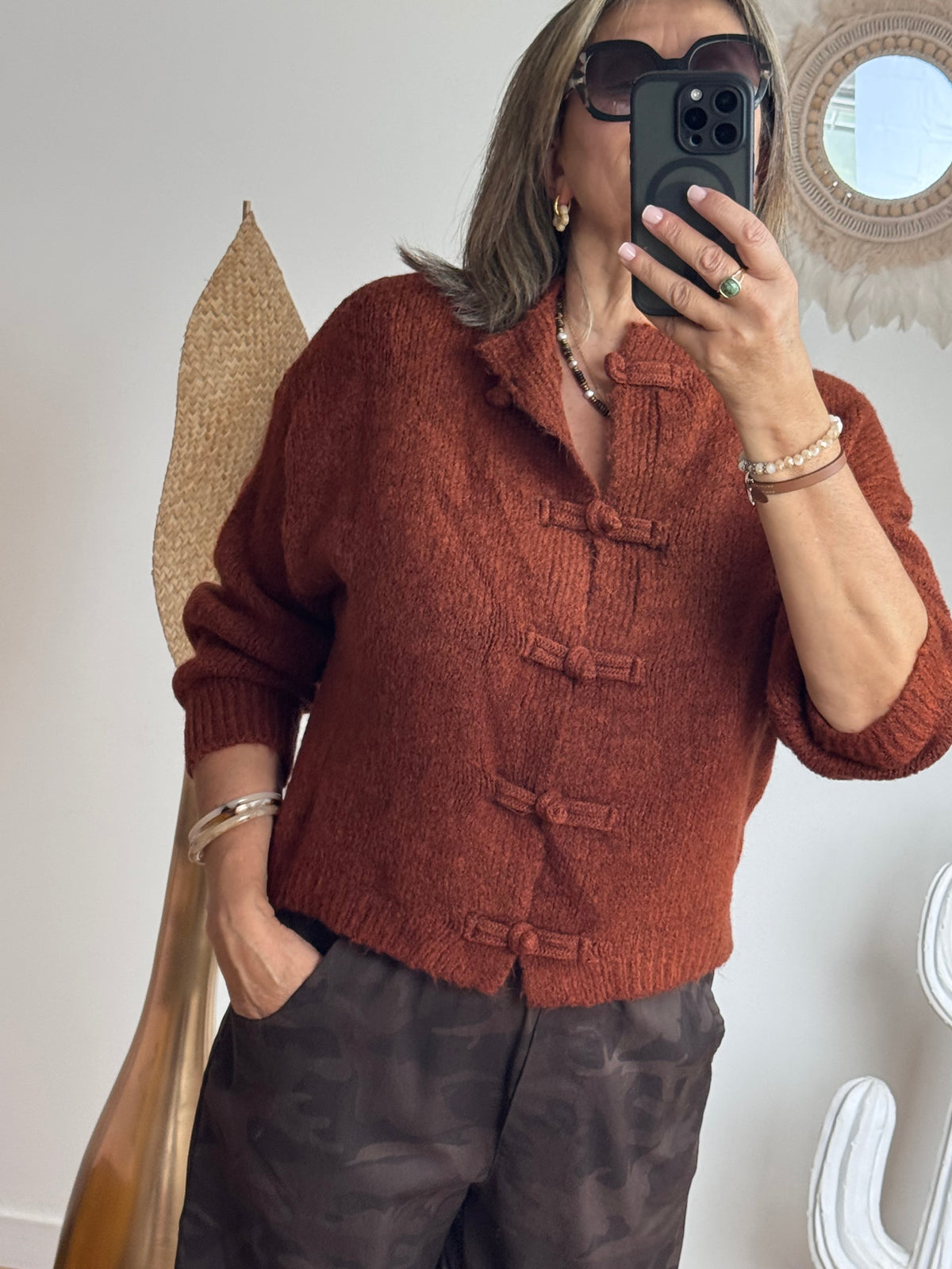 Cardigan Kyoto terracotta