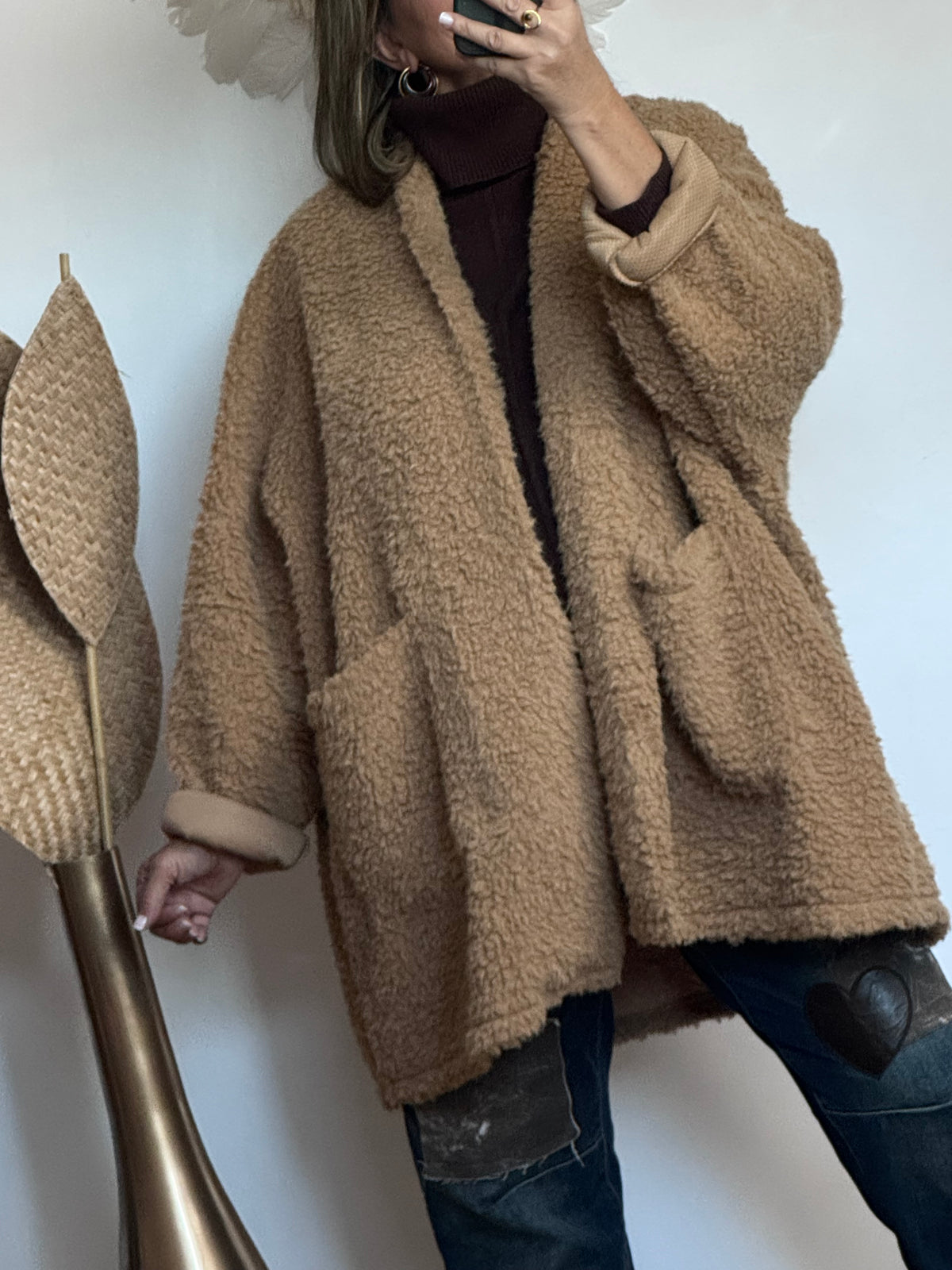 Veste très oversize camel