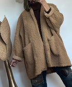Veste très oversize camel