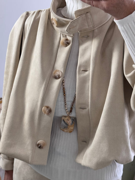Veste Louise suédine beige