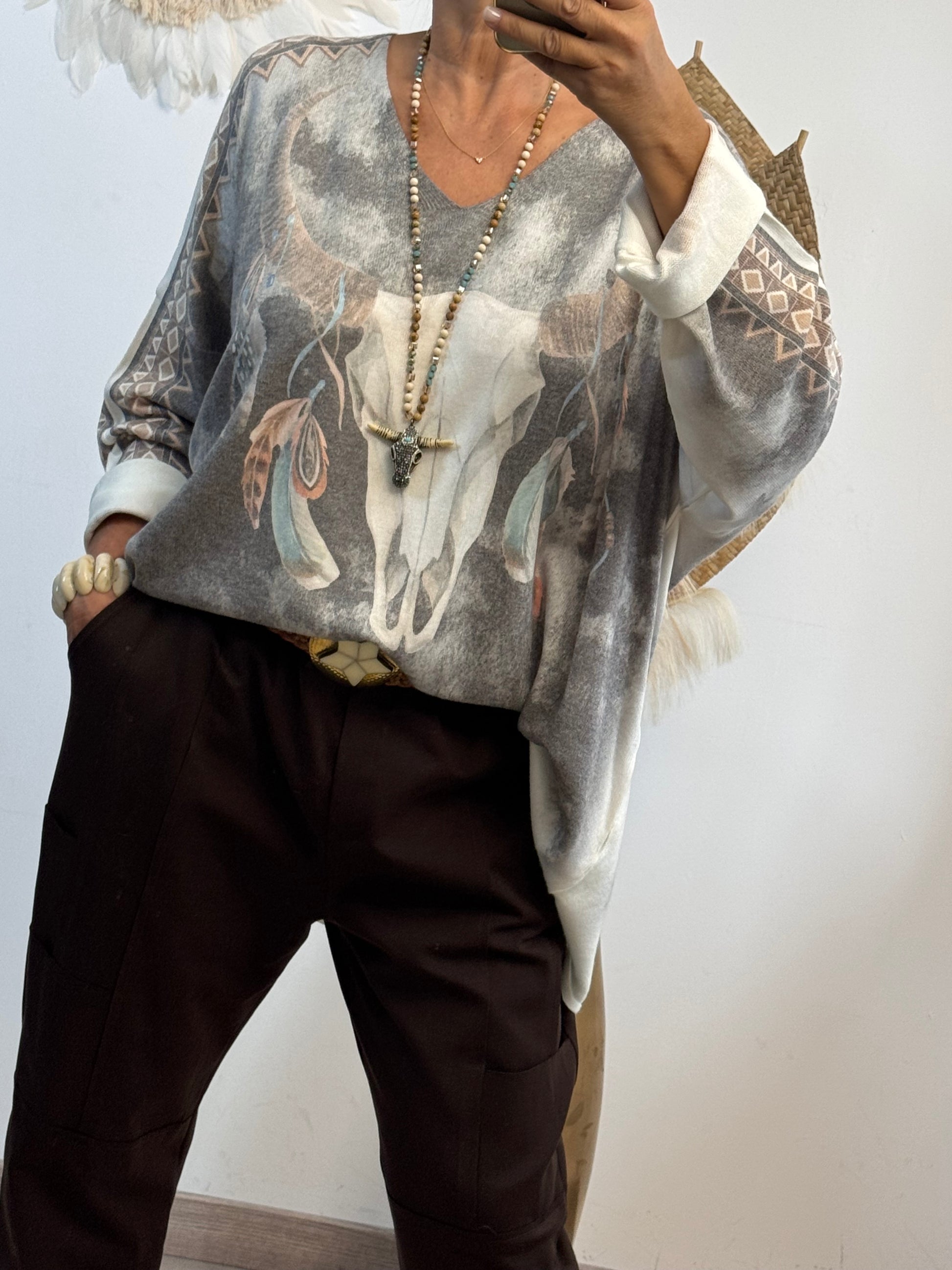 Pull bohème buffle TU 46/52