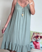 Robe d’été à bretelles kaki