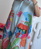 Robe chemise rayée multicolore