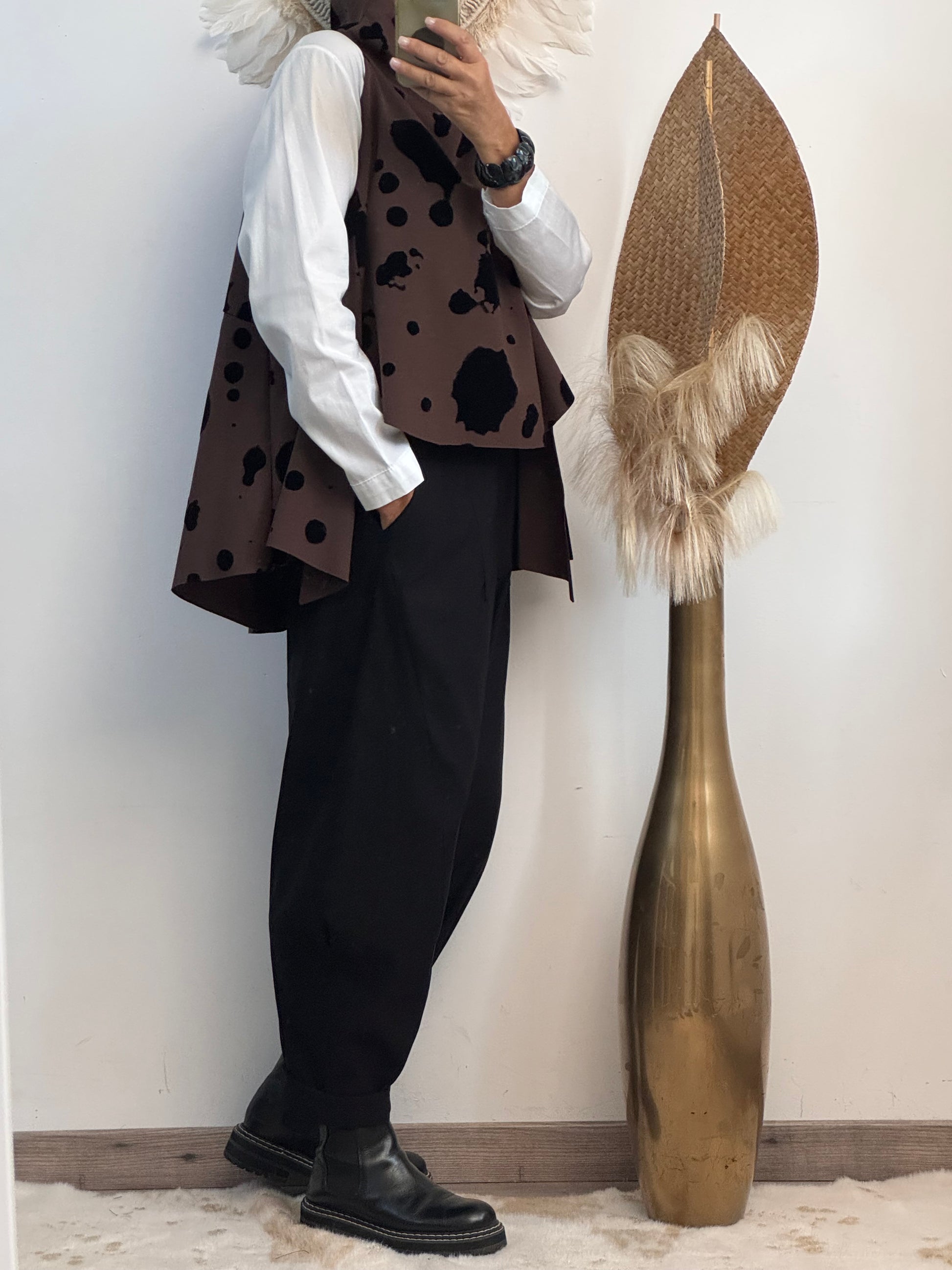 Blouse asymétrique cow marron