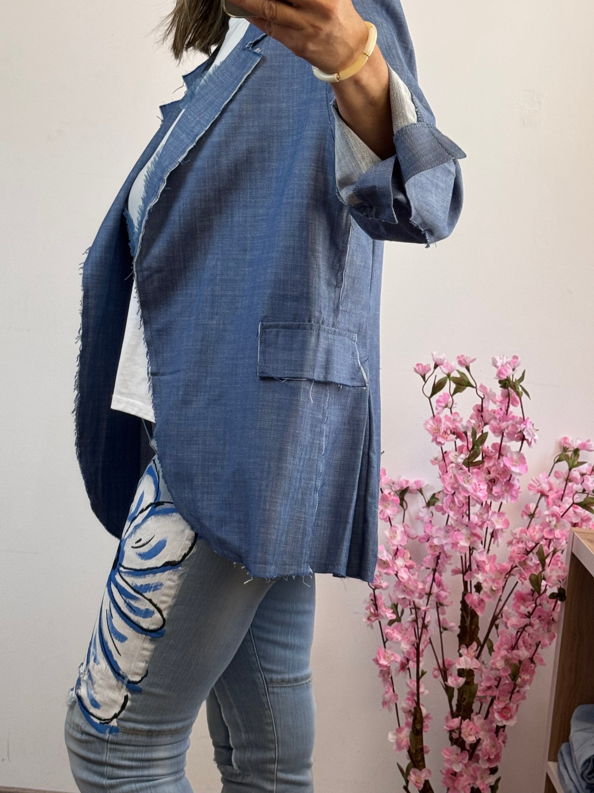 Veste blazer jean bleu clair TU 38/44