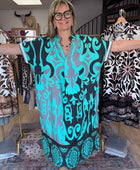 Robe arabesque noir turquoise TU 40/48
