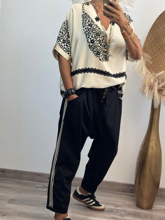 Pantalon confort saroual noir ✅ petit défaut ✅