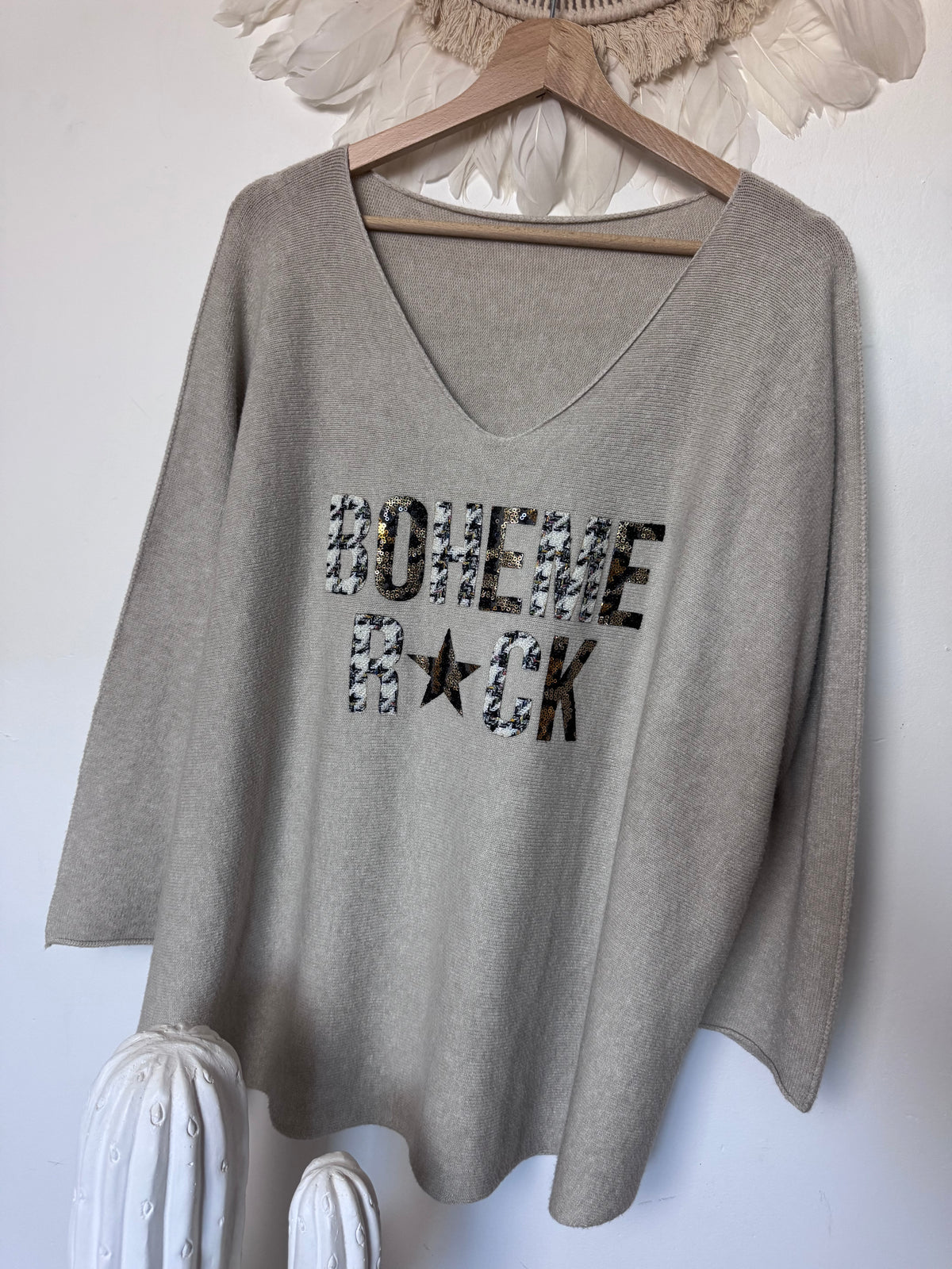 Pull bohème rock beige TU 42/50