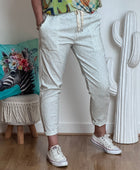 Pantalon confort rayures kaki