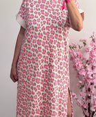 Robe teeshirt Léo rose et taupe