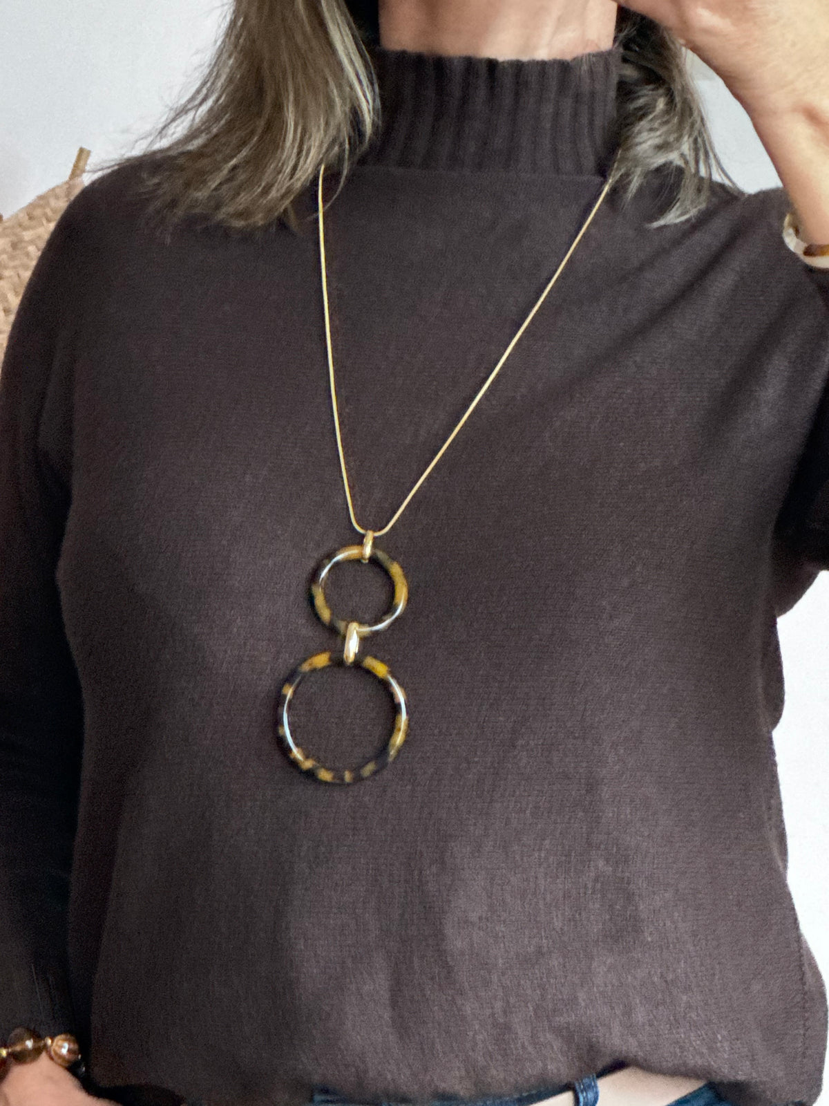 Pull maille col cheminé