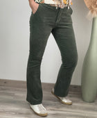 Pantalon Flare velours kaki