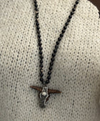 Pendentif tête de buffle noir artisanal