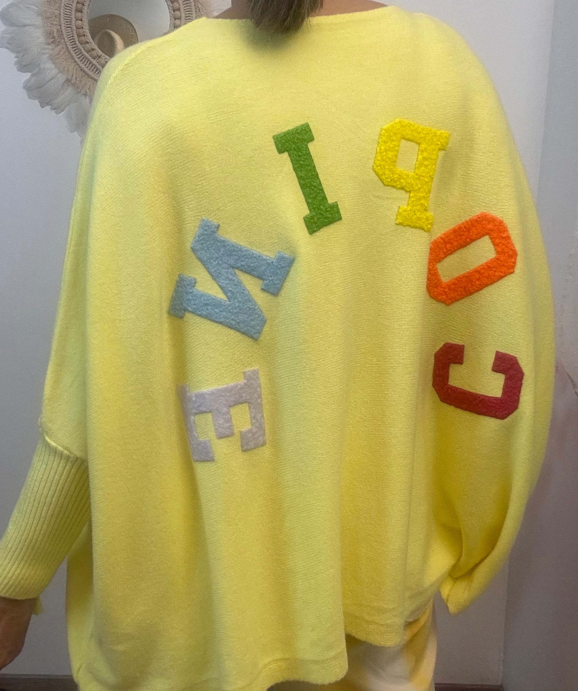 Pull oversize copine jaune TU 40/54
