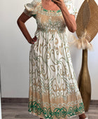 Robe smoke vert et blanc