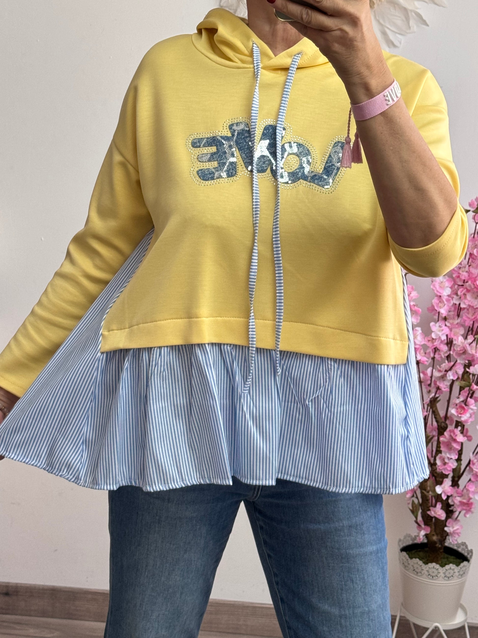 Sweat-shirt chemise jaune TU 36/44