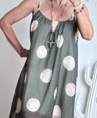 Robe à pois fond kaki