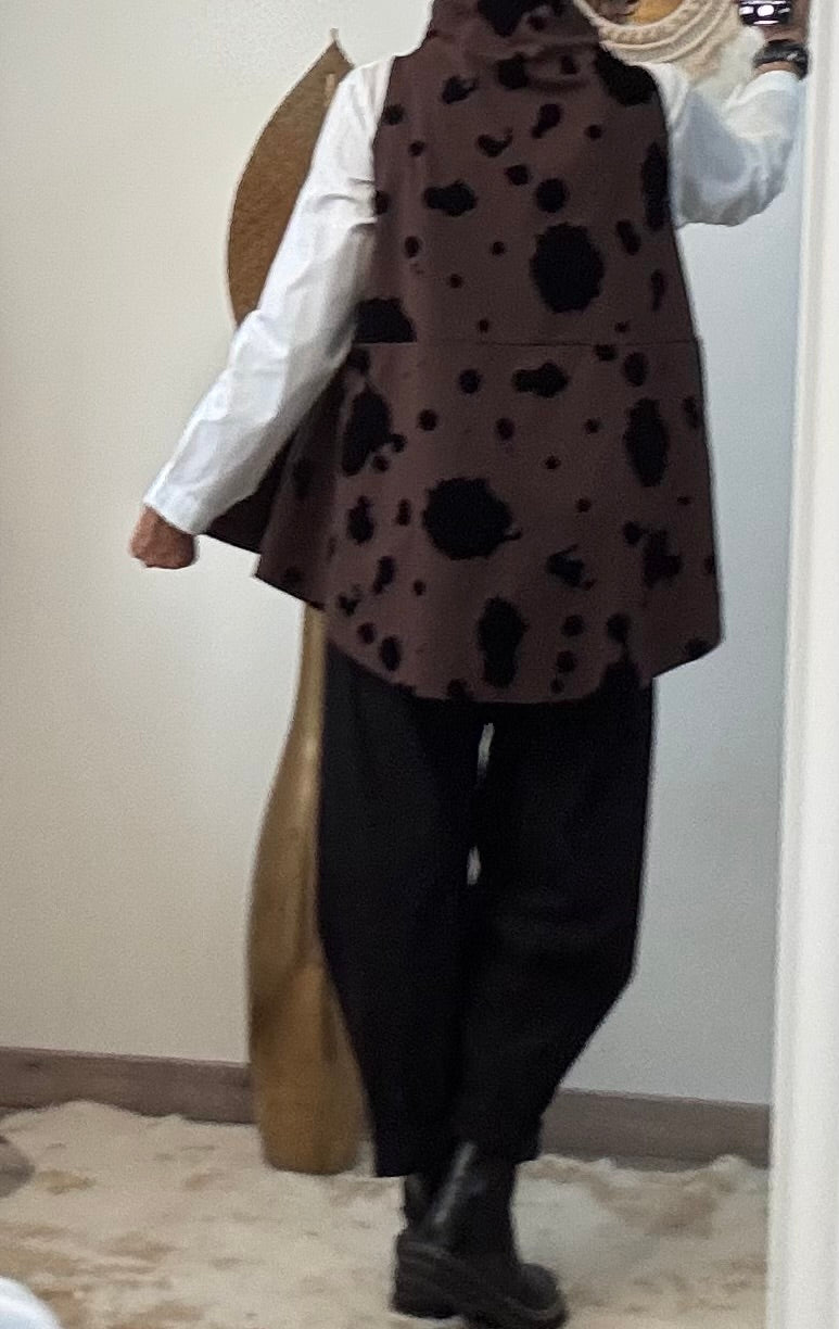 Blouse asymétrique cow marron