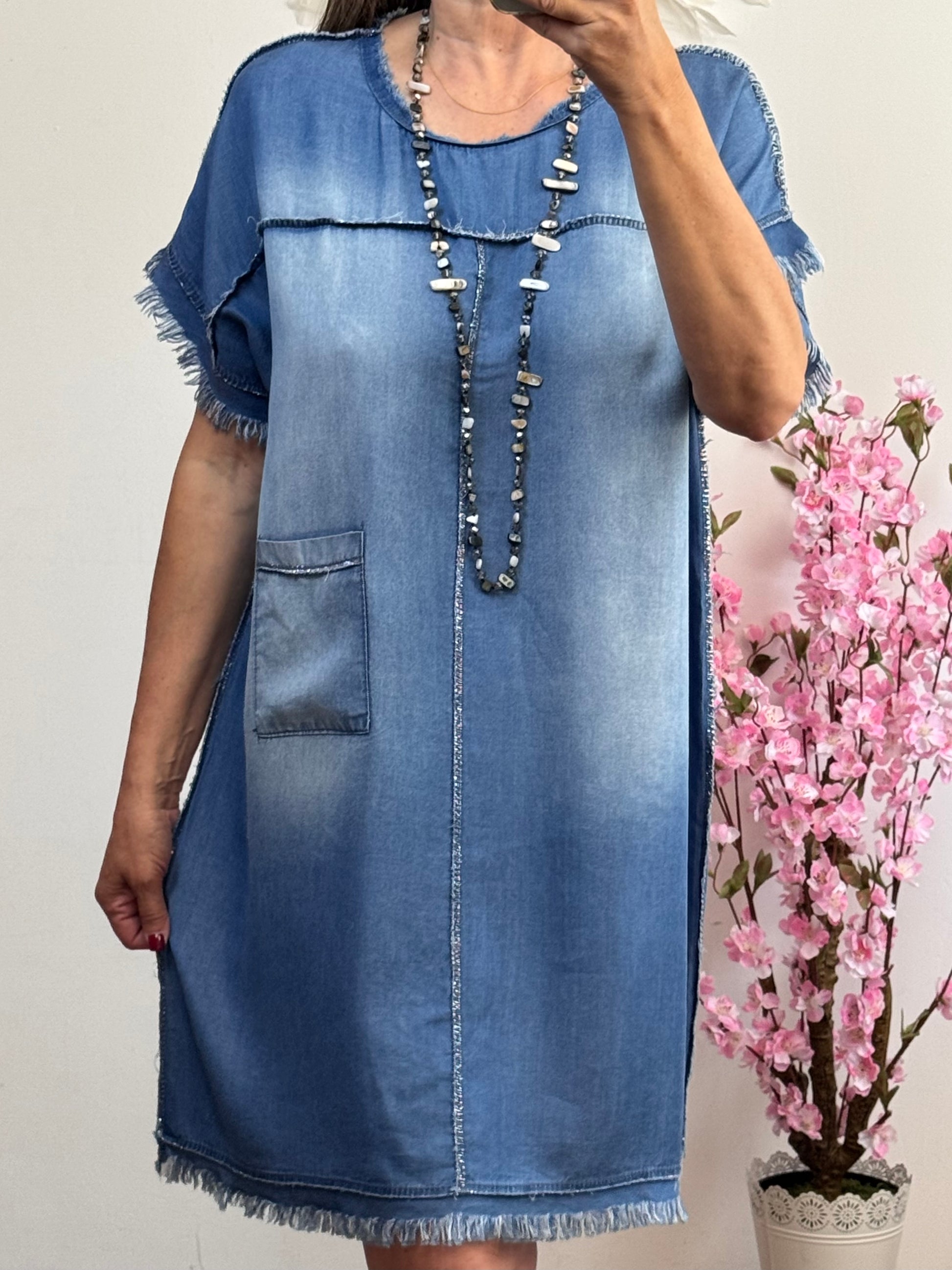 Robe en lyocell bleu denim