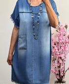 Robe en lyocell bleu denim