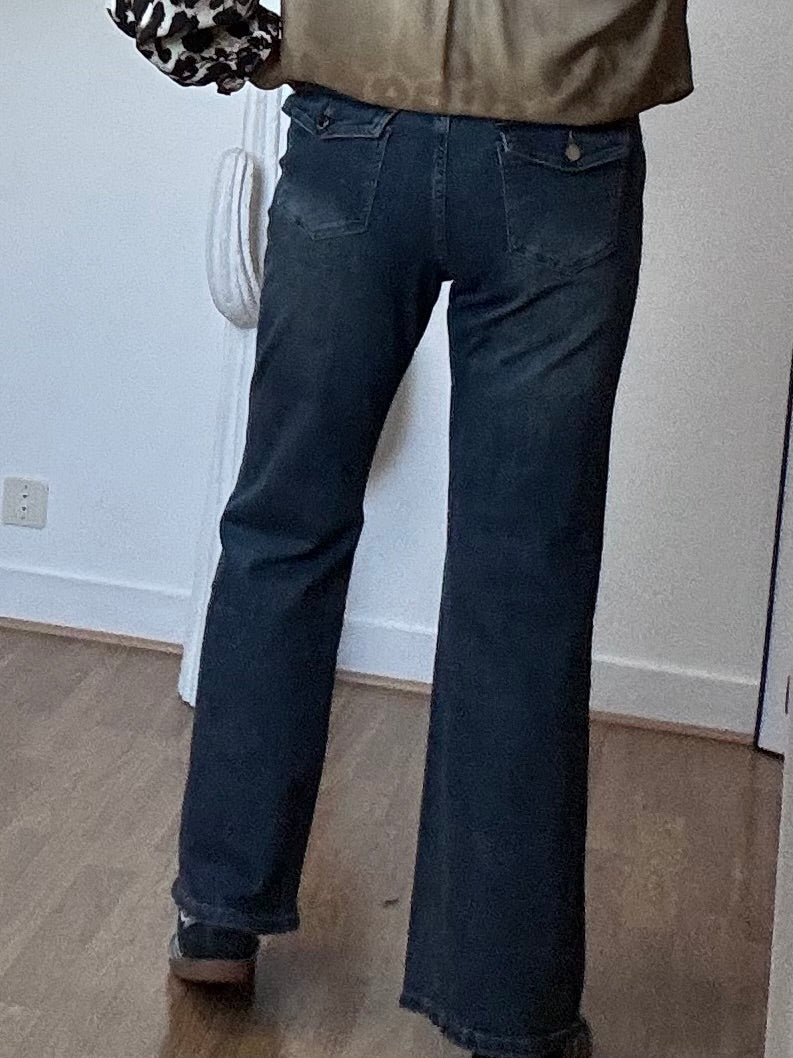 Jean flare denim bleu