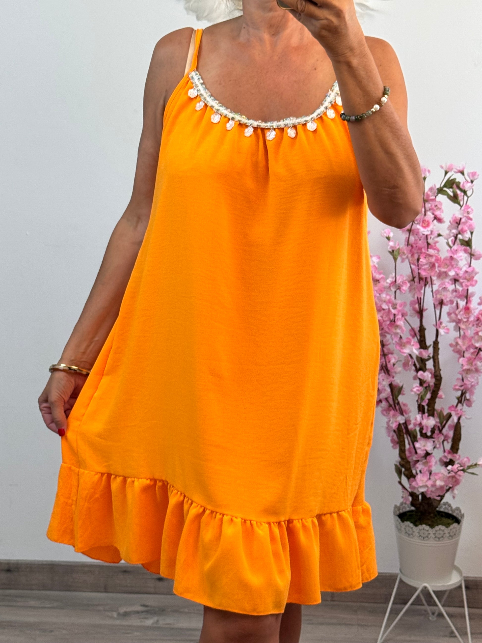 Robe à bretelle orange