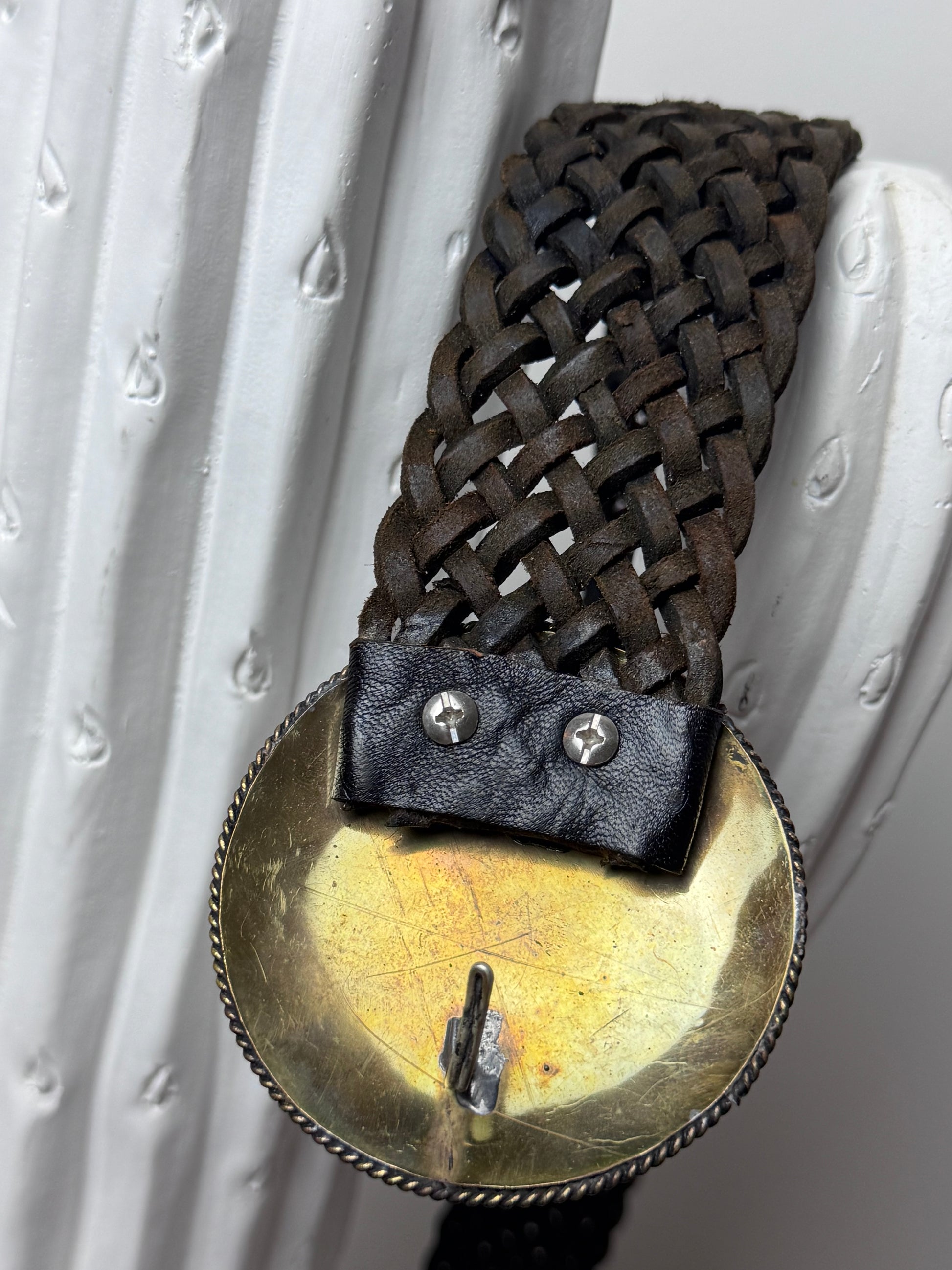 Ceinture cuir tressé noir