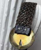 Ceinture cuir tressé noir
