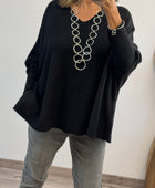 Pull Lucas oversize noir TU 44/54