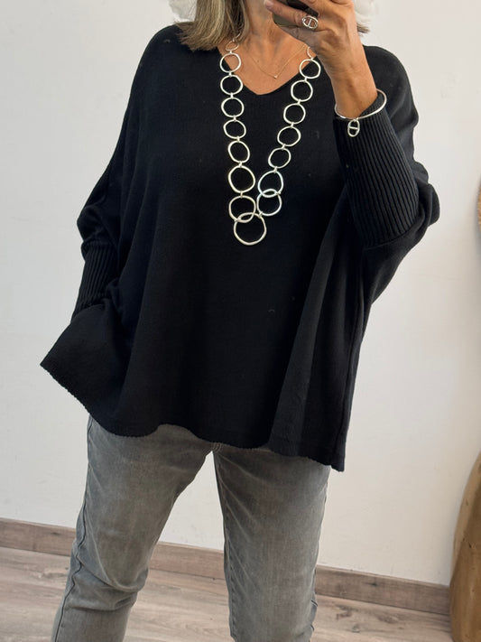 Pull Lucas oversize noir TU 44/54