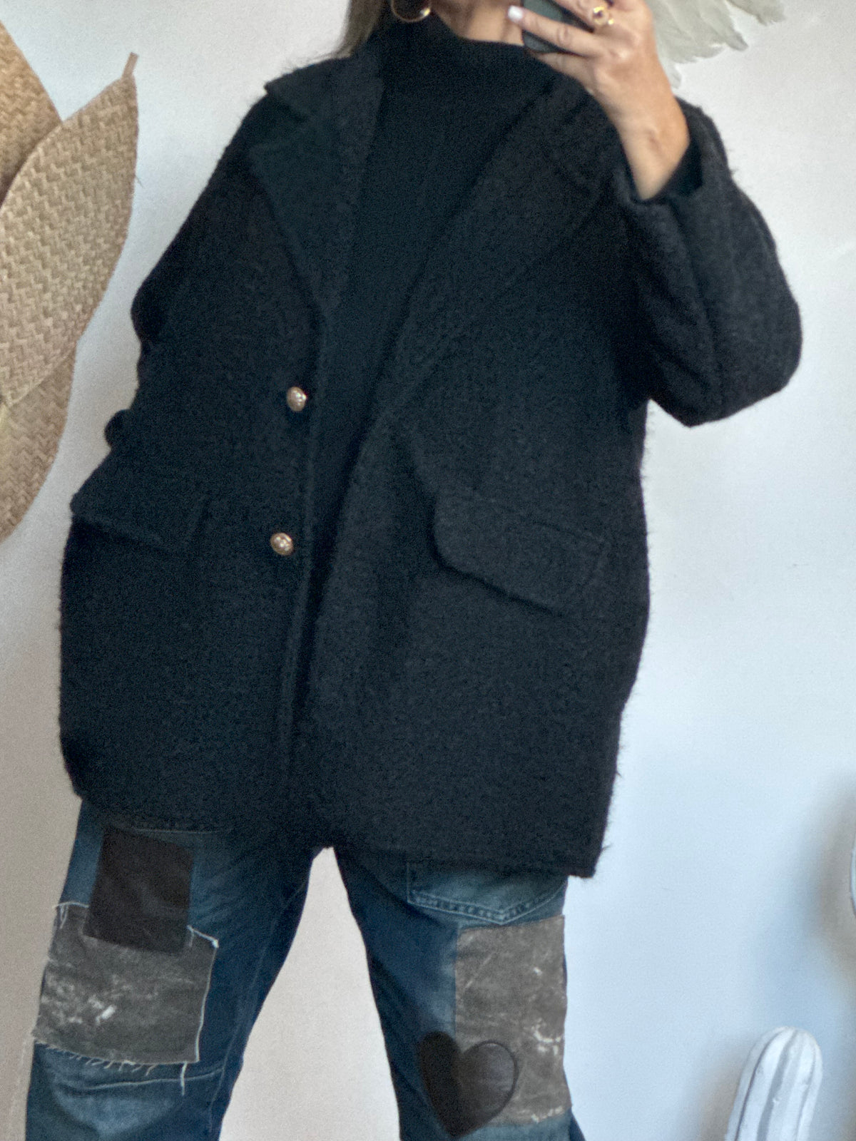 Veste moumoute noire