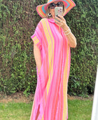 Robe gaze de coton fond Lila