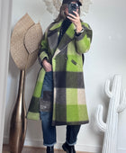 Manteau carreaux pistache