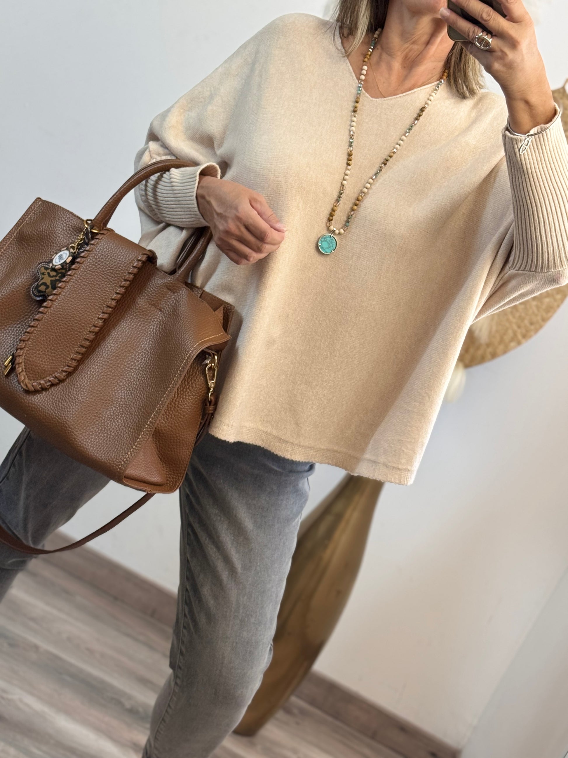 Pull Lucas oversize beige TU 44/54