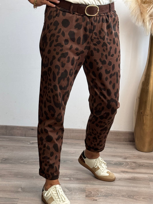 Pantalon Léo marron foncé