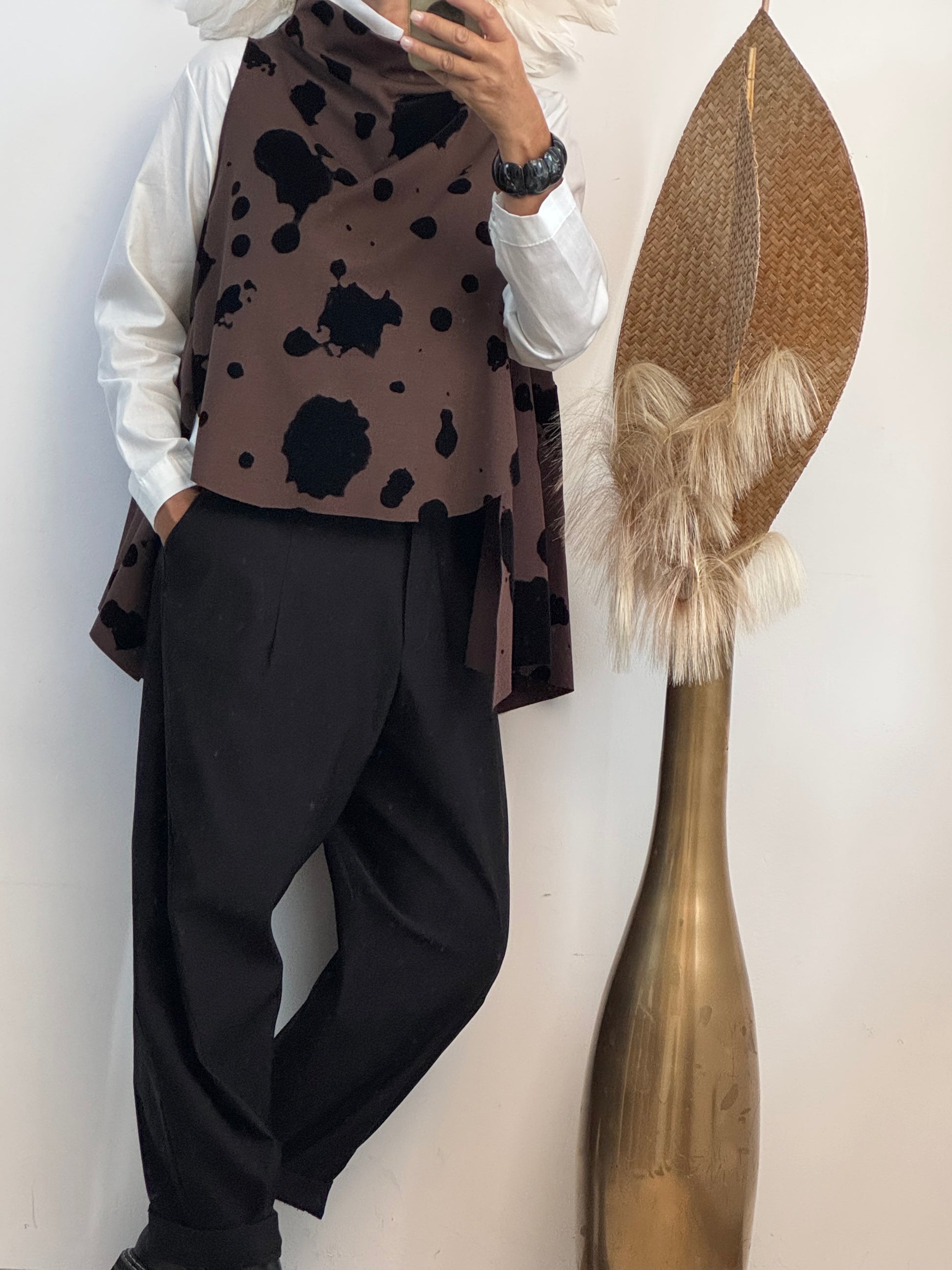 Blouse asymétrique cow marron